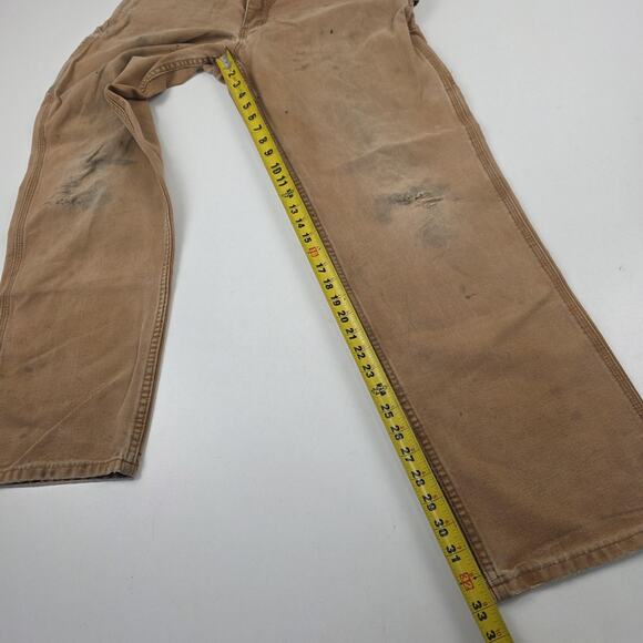 Carhartt Pants Mens 33x36 Brown B11 Duck Dungaree Loose Fit Work Carpenter - Picture 13 of 16